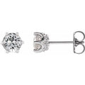 Natural White Sapphire And .03 Ctw Natural Diamond Earrings (Style 87134)