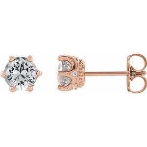 Natural White Sapphire And .03 Ctw Natural Diamond Earrings (Style 87134)
