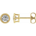 Natural White Sapphire Bezel-Set Earrings (Style 87236)