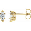 Marquise 6-Prong V-End Stud Earrings