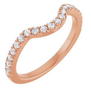 Diamond French-Set Contour Wedding Band