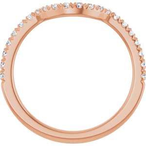 Diamond French-Set Contour Wedding Band