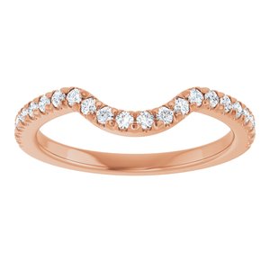 Diamond French-Set Contour Wedding Band