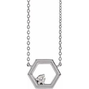 .06 Ct Natural Diamond Single Honeycomb Necklace (Style 87584)