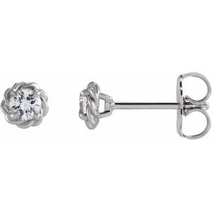 1/5 Ctw Natural Diamond Claw-Prong Rope Earrings (Style 87550)
