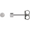 Round Micro Bezel-Set Stud Earrings