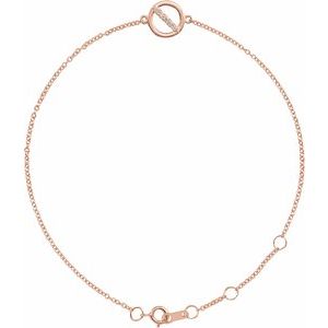 .03 Ctw Natural Diamond Minimalist Circle Bracelet (Style BRC812)