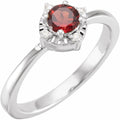Halo-Style Birthstone Ring
