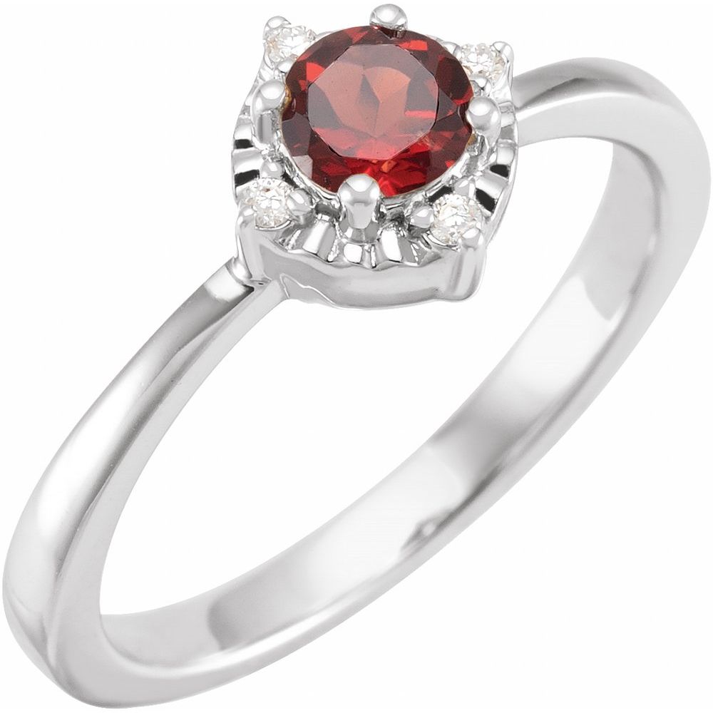 Halo-Style Birthstone Ring