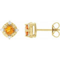 Citrine And .08 Ctw Natural Diamond Earrings (Style 653713)