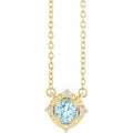 Natural Sky Blue Topaz And .04 Ctw Natural Diamond Necklace (Style 653714)