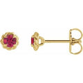 Natural Ruby Claw-Prong Rope Earrings (Style 87550)