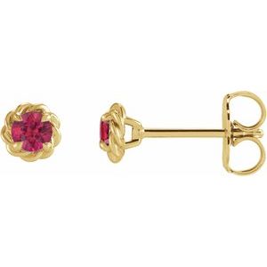 Natural Ruby Claw-Prong Rope Earrings (Style 87550)
