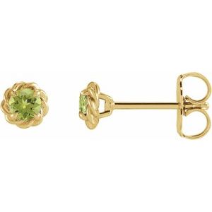 Natural Peridot Claw-Prong Rope Earrings (Style 87550)