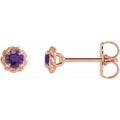Amethyst Claw-Prong Rope Earrings (Style 87550)