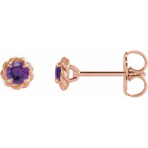Amethyst Claw-Prong Rope Earrings (Style 87550)