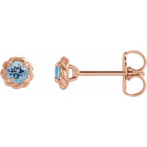 Aquamarine Claw-Prong Rope Earrings (Style 87550)