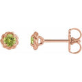 Natural Peridot Claw-Prong Rope Earrings (Style 87550)