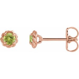 Natural Peridot Claw-Prong Rope Earrings (Style 87550)