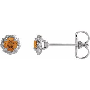 Citrine Claw-Prong Rope Earrings (Style 87550)