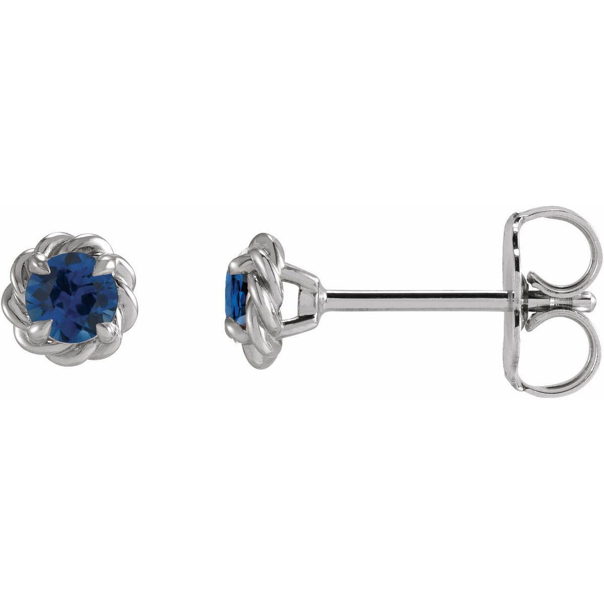 Natural Blue Sapphire Claw-Prong Rope Earrings (Style 87550)