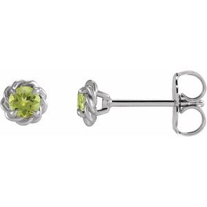 Natural Peridot Claw-Prong Rope Earrings (Style 87550)