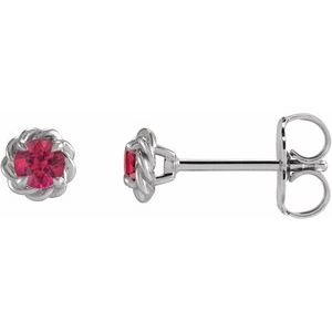 Natural Ruby Claw-Prong Rope Earrings (Style 87550)