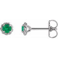 Natural Emerald Claw-Prong Rope Earrings (Style 87550)