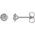 Natural White Sapphire Claw-Prong Rope Earrings (Style 87550)
