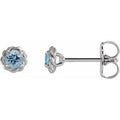 Aquamarine Claw-Prong Rope Earrings (Style 87550)