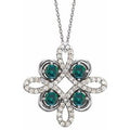 Natural Alexandrite And 1/6 Ctw Natural Diamond Necklace (Style 86368)