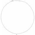 14K White Gold 1/6 CT Drilled Natural Diamond Solitaire 16-18" Necklace