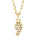 .04 Ctw Natural Diamond Petite Pave Number Adjustable Necklace (Style 653718)