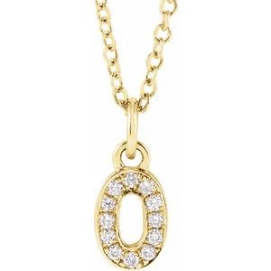 .04 Ctw Natural Diamond Petite Pave Number Adjustable Necklace (Style 653718)