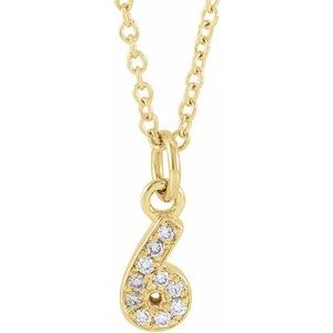 .04 Ctw Natural Diamond Petite Pave Number Adjustable Necklace (Style 653718)