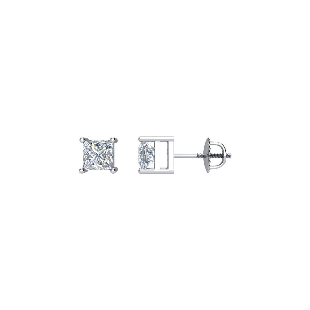 Square 4-Prong Stud Earrings