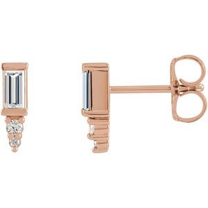 1/3 Ctw Natural Diamond Bar Earrings (Style 87523)