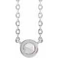 1/3 Ctw Rosecut Natural Diamond Solitaire Bezel-Set Necklace (Style 87613)