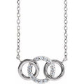 Natural Diamond Accented Multiple Intersecting Circle Necklace (Style 87626)