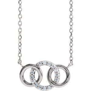 Natural Diamond Accented Multiple Intersecting Circle Necklace (Style 87626)