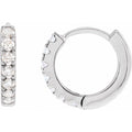 14K White Gold 1/5 CTW Lab-Grown Diamond 10 mm Hoop Earrings