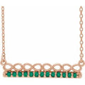 Natural Emerald Bar Necklace (Style 86823)