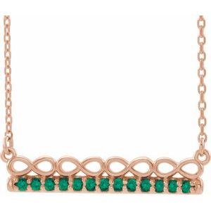Natural Emerald Bar Necklace (Style 86823)