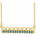 Natural Aquamarine Bar Necklace (Style 86823)