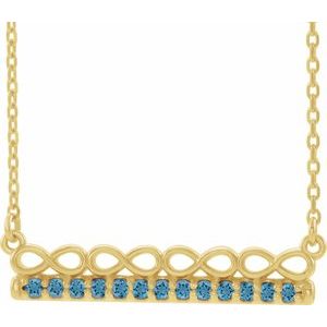 Natural Aquamarine Bar Necklace (Style 86823)