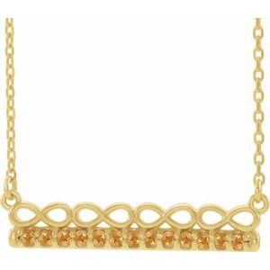 Natural Citrine Bar Necklace (Style 86823)
