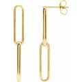 14K Yellow Gold Paperclip-Style Earrings