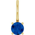 Essentials 14K Yellow Gold Lab Grown Blue Sapphire Solitaire Charmpendant