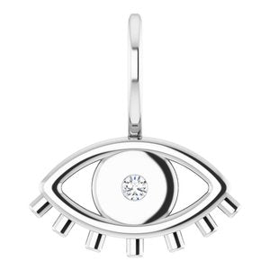 .02 Ct Natural Diamond Evil Eye Charm/Pendant (Style 88005)