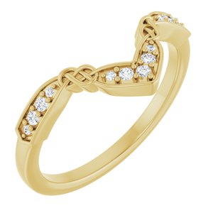 Natural Diamond Celtic-Inspired Contour Wedding Band